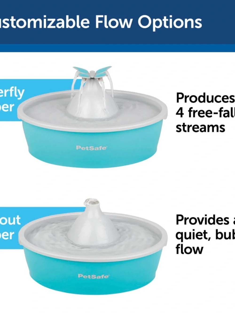 PetSafe Drinkwell Butterfly Pet Fountain - Blue and White